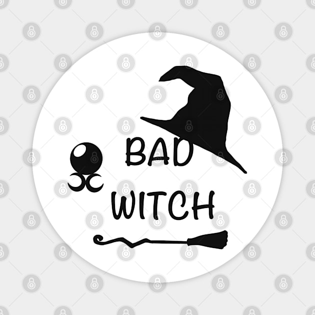 Bad witch Halloween gift idea Magnet by Nastya Li